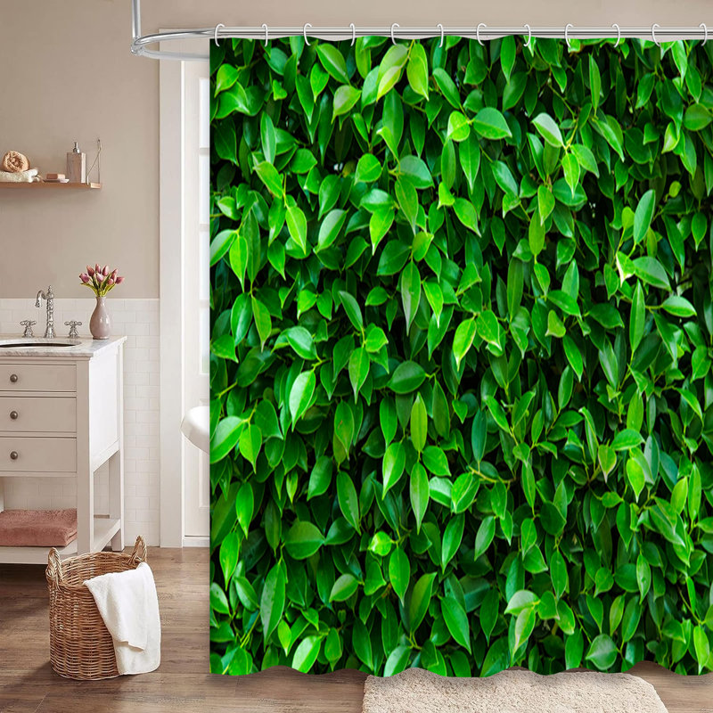 Rideau de douche avec 12 crochets Nature, L 72 po x l 78 po