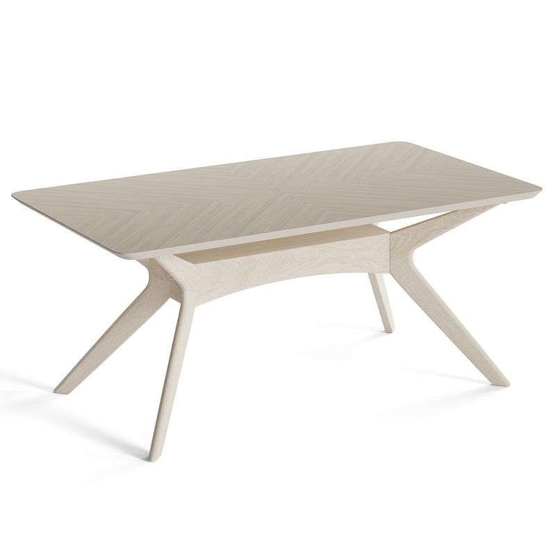 Budapest 71" Wood Dining Table, White Wash