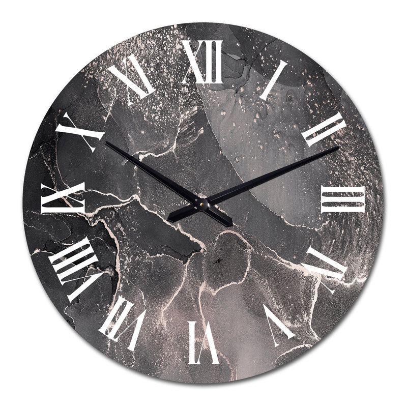 Abstrait abstrait nuages gris translucides - horloge murale moderne, Moyen