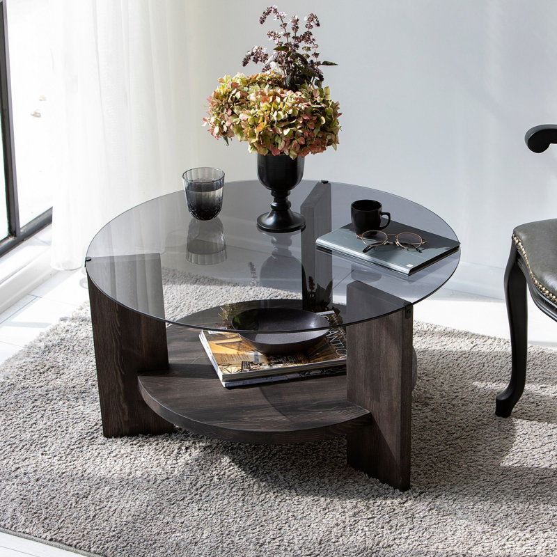 Heidi-Grace Four Leg Coffee Table, Anthracite/Brown