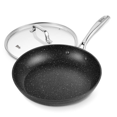 Poêle à frire antiadhésive en aluminium avec couvercle Hlafrg