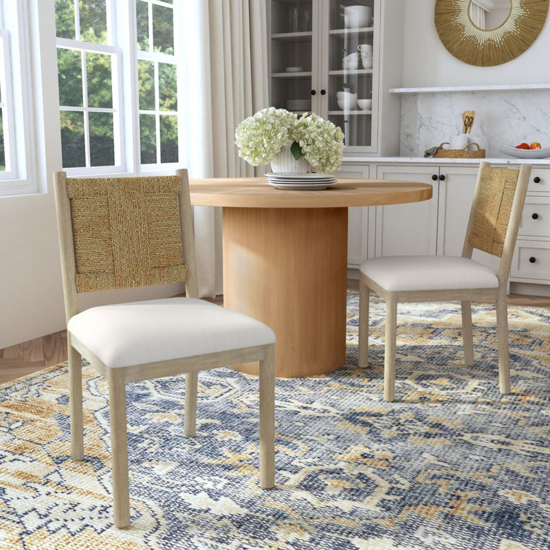 Chaise tissée en ruppie maritime, Tanné