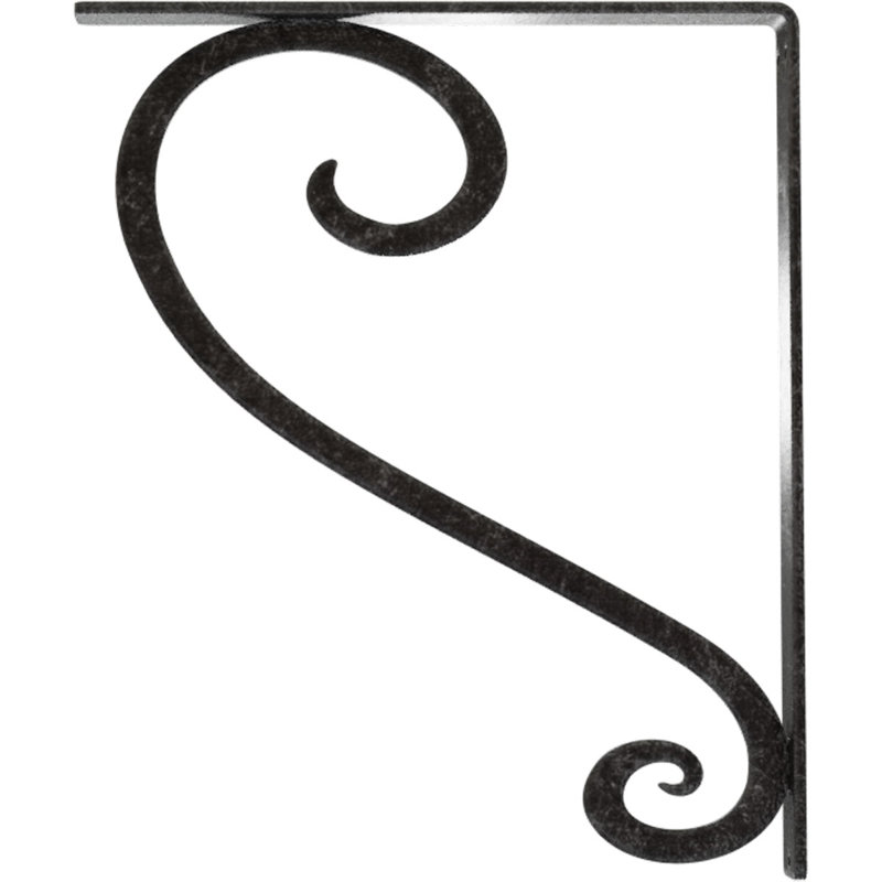 Support en fer forgé Edwards, Argent antique, H 15 po x l 1,5 po x p 12 po