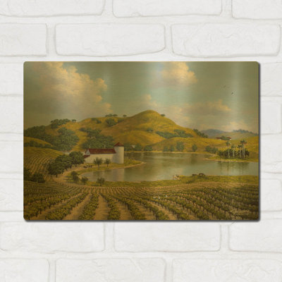 « Napa Valley » par Eduardo Camoes, tableau mural en métal doré, 40,6 x 30,5 cm