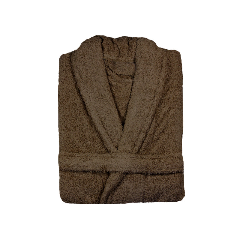 Gender Neutral Mid-Calf Bathrobe with Pockets, Chocolate