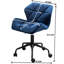Fauteuil bleu pour le bureau - revêtu de velours, pivotant à 360 degrés, siège réglable en tissu, fonction-132960734
