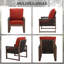 Chaise longue d'extérieur avec cadre en rotin tissé et en bois, fauteuil de patio avec coussins épais-1900960741