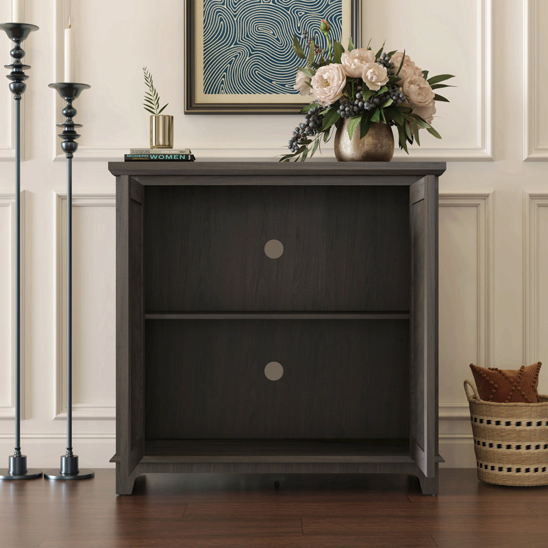 Élégant buffet avec 2 portes en miroir en acrylique et buffet avec rangement, armoire décorative en stratifié creux et support en bois aggloméré, tablette spacieuse réglable, salon, cuisine