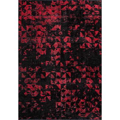 Bauza Rectangle Abstract Cotton and Viscose Indoor / Outdoor Area Rug