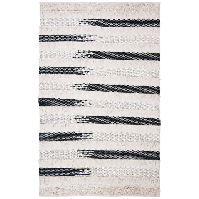 Jessen Hand Woven Cotton Striped Area Rug , Rectangle 8' x 10'