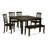 6 Piece Dining Set Contains a Square Dining Room Table with Butterfly Leaf and 4 Kitchen Chairs with a Bench, 54x54 Inch, Cappuccino