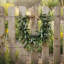 Couronne de feuille d'olivier artificielle avec nœud en toile de jute, couronne de porte d'entrée pour maison de campagne et décoration rustique