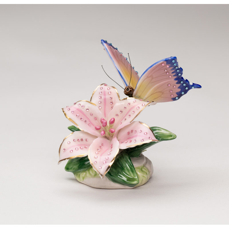 Fine Porcelain Small Butterfly Figurine 3 1/4"H