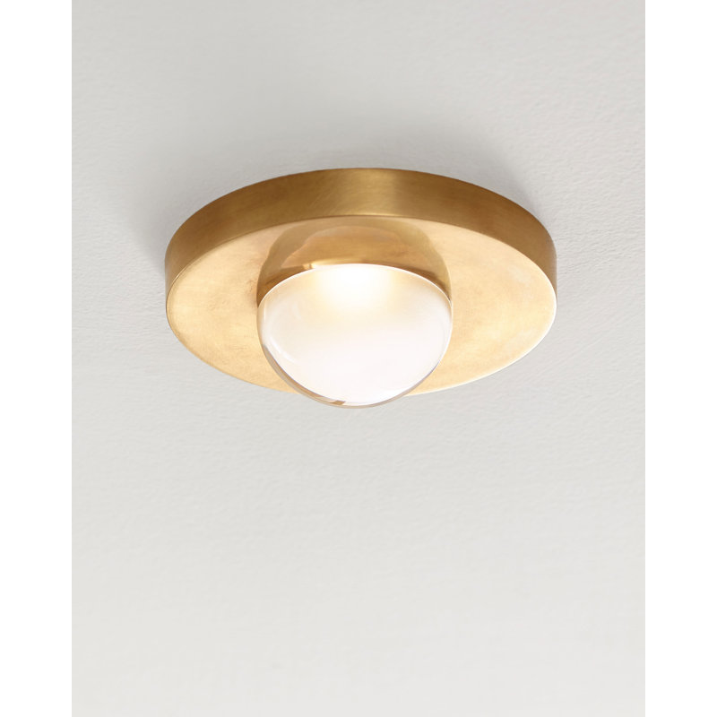 Ebell 1 - Light LED Flush Mount, Natural Brass