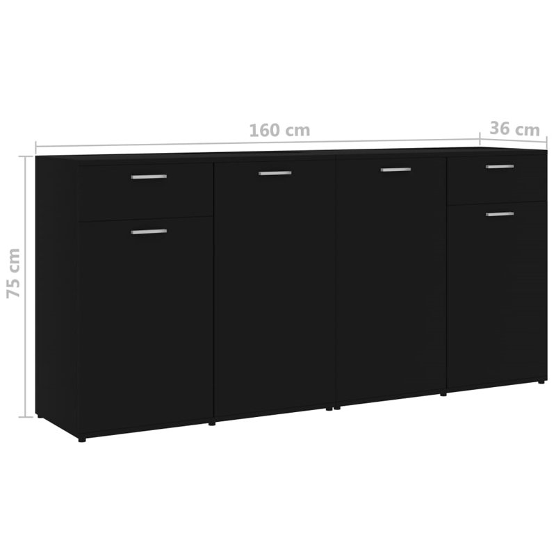 Greg 160cm Sideboard, Black