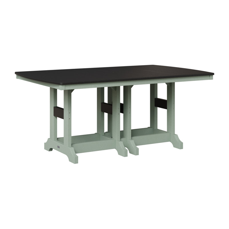 Table de bar rectangulaire Berlin Garden Garden Classic, Noir, H 39,5 po x l 72 po x P 44 po, Écume de mer, écume de mer