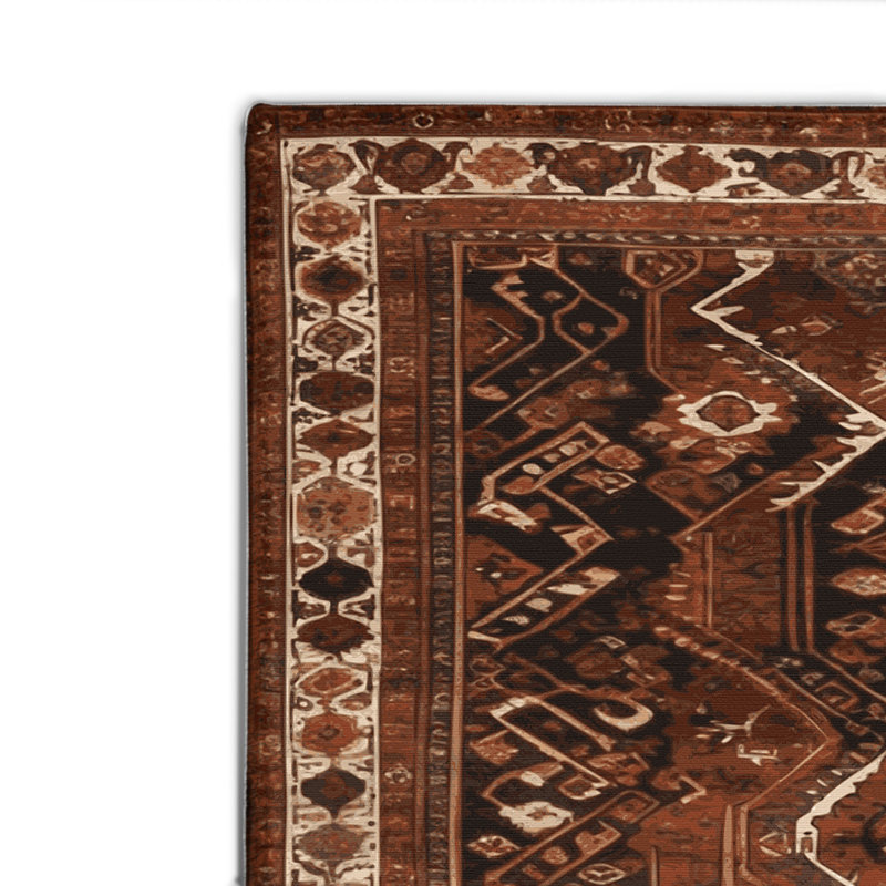 Tapis turc intérieur et extérieur brun, Rectangulaire 2 pi x 3 pi