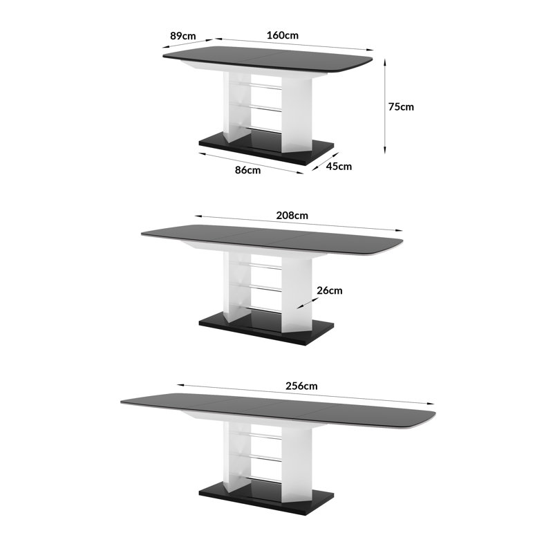 Debrisha Extendable Dining Table, White