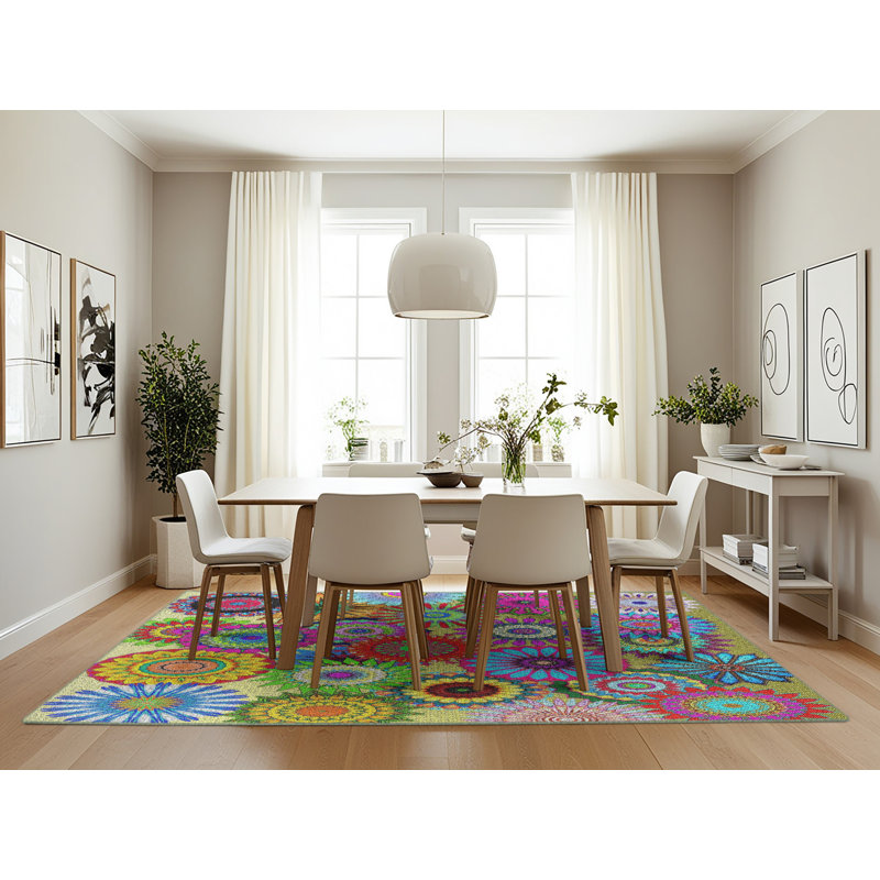 Abstract Indoor Rug, Rectangle 7' x 10'
