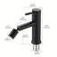 Robinet de salle de bain 2 modes noir mat pour lavabo, aérateur rotatif à 360 °, produit en acier inoxydable-123061715