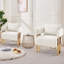 Chaises d'appoint modernes en velours, pieds en métal doré pour le salon, 2 pièces blanches