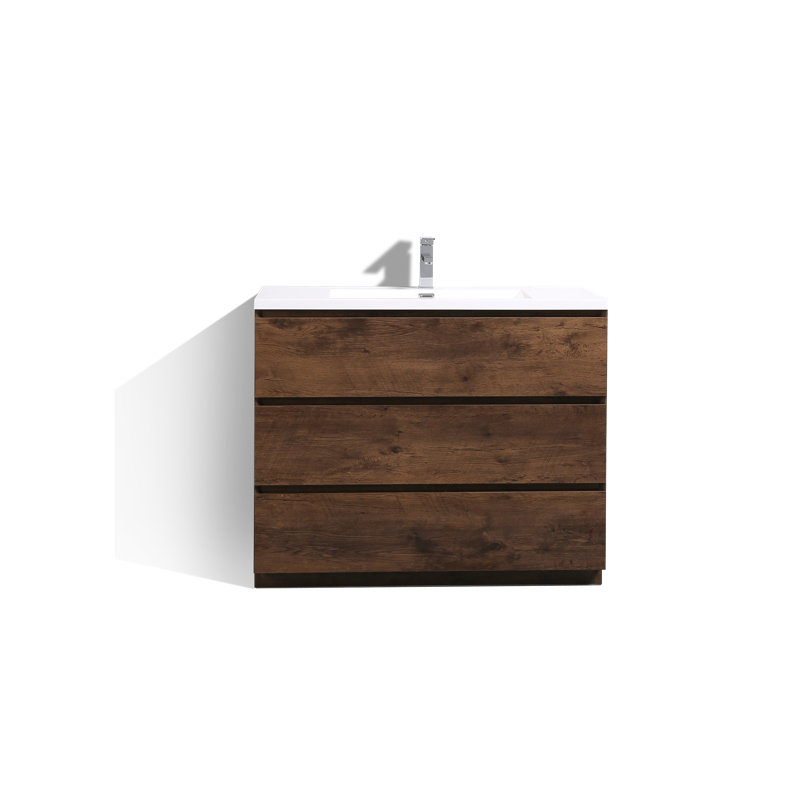 Single Bathroom Vanity Base Only, Rosewood