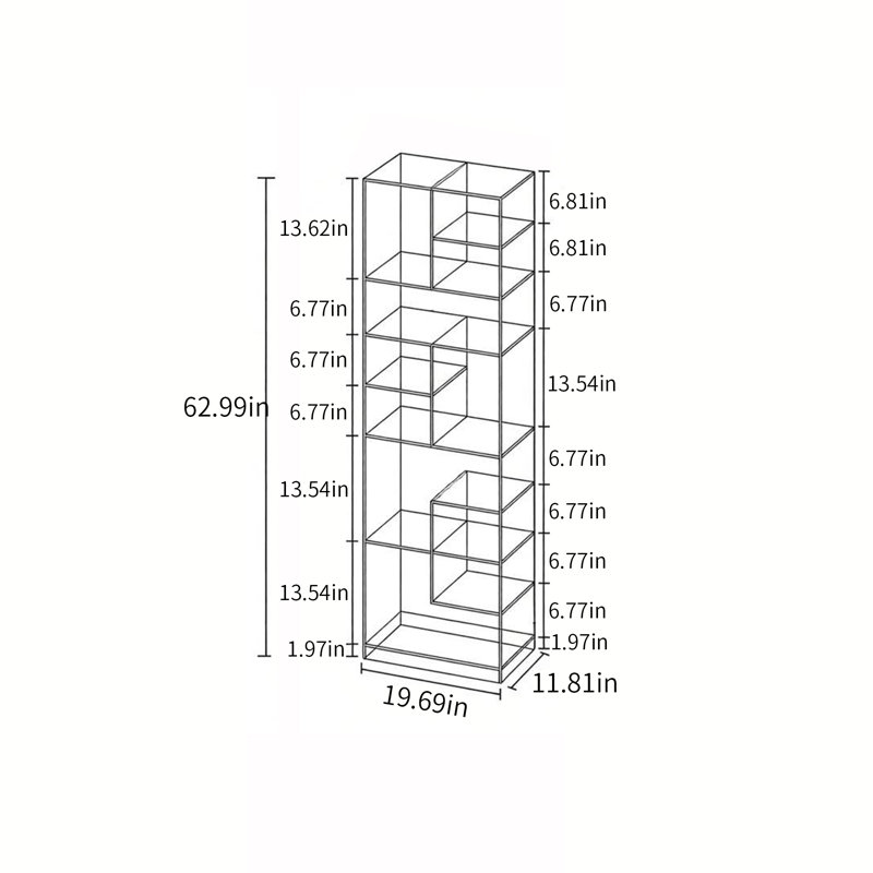 Bibliothèque de classification géométrique en acrylique, Clair