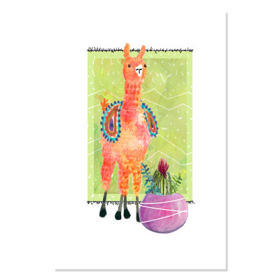 «Rolled Lovely Llama I», impression sur papier