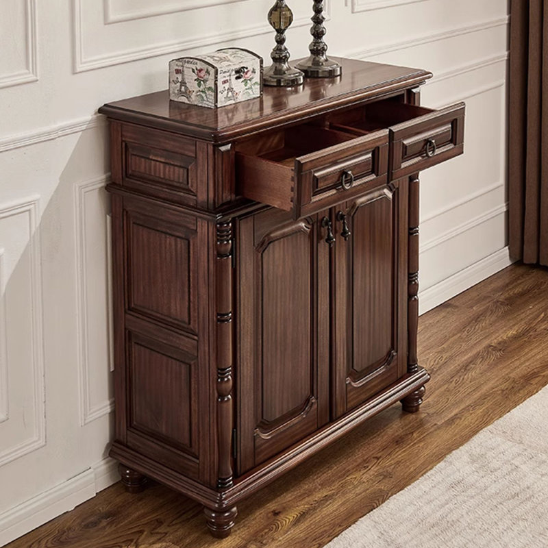 Walnut Solid Wood Shoe Storage Bench