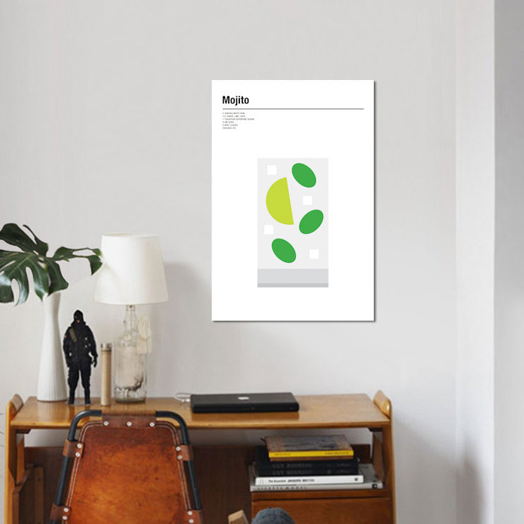 « mojito », impression sur toile, H 40 po x l 26 po x P 1,5 po, Pas de tapis, Toile tendue