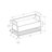 Grey Laminate 42" Rectangular Hallway Bench With Black Metal Clasps Base For Entryway And