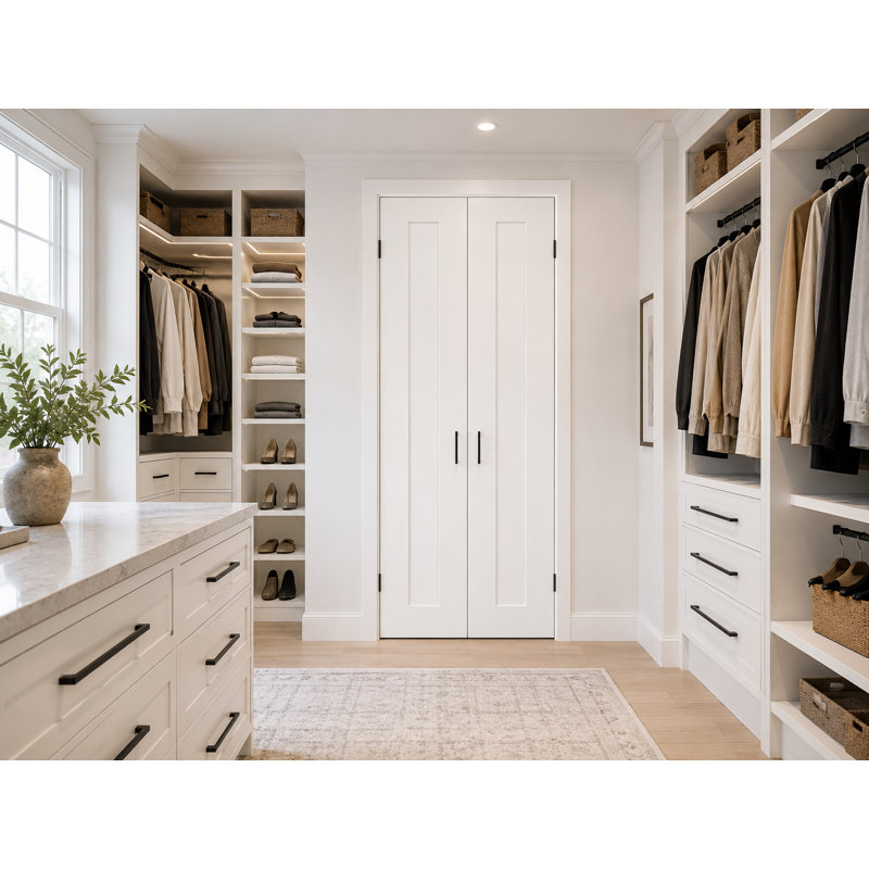 Passe-partout intérieur 80 po avec cadre en bois massif apprêté de style Shaker 80 po. x 80 po avec 3/8 po Panneau central