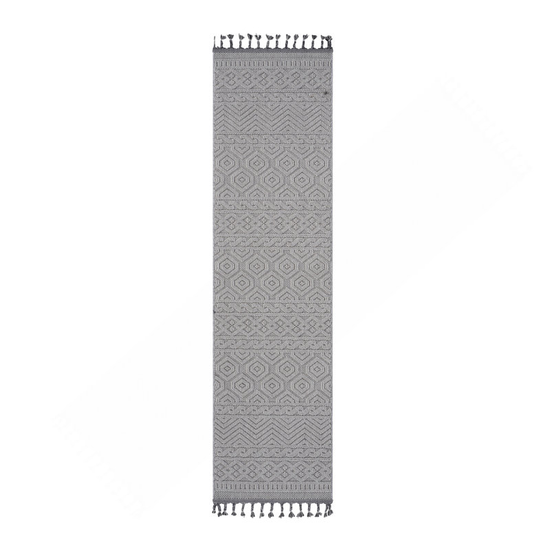 Tapis de couloir géométrique intérieur / extérieur, Tapis de couloir 2 pi 2 po x 8 pi