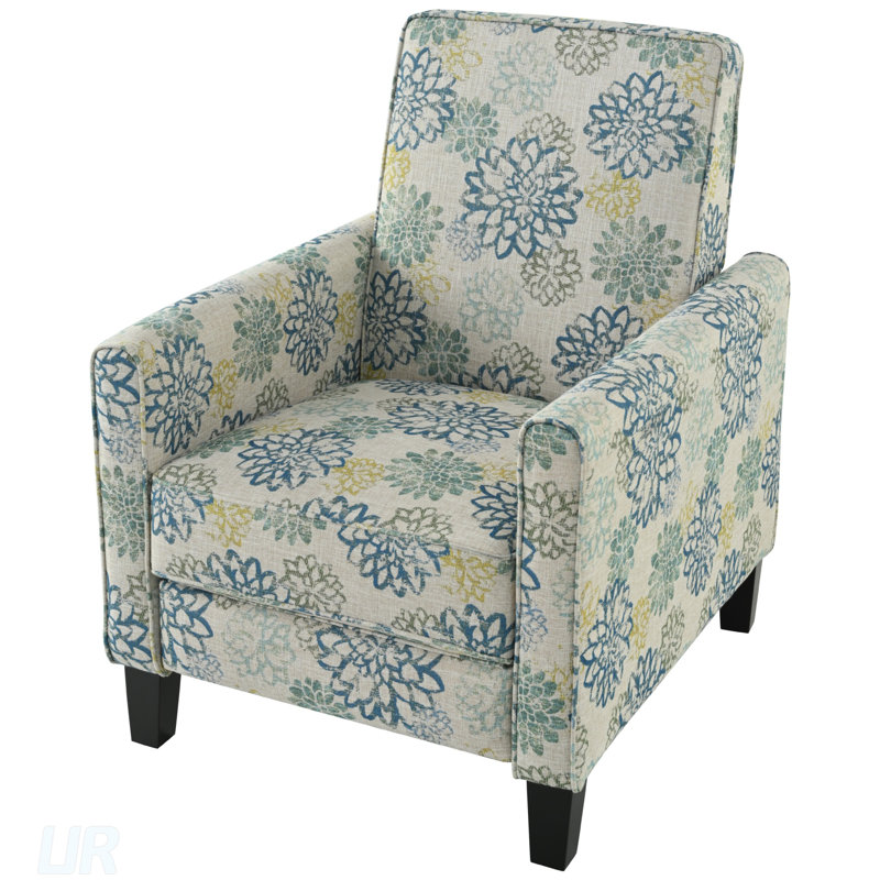 Adjustable Push Back Recliner Chair With Beech Wood Legs For Ultimate Comfort And Style In Any Room, Blue