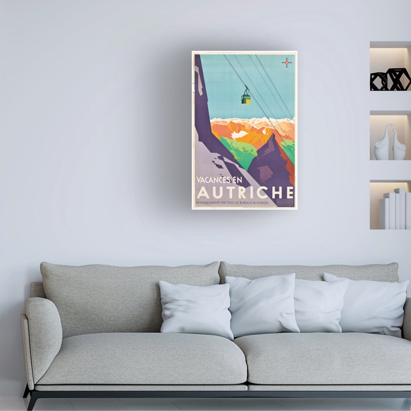 Art autrichien, vacances scolaires autrichiennes, H 19 po x l 12 po