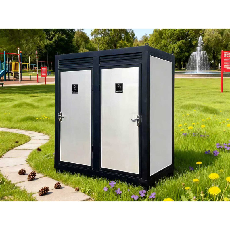 Toilettes portatives avec construction en acier, conception moderne pour une utilisation extérieure