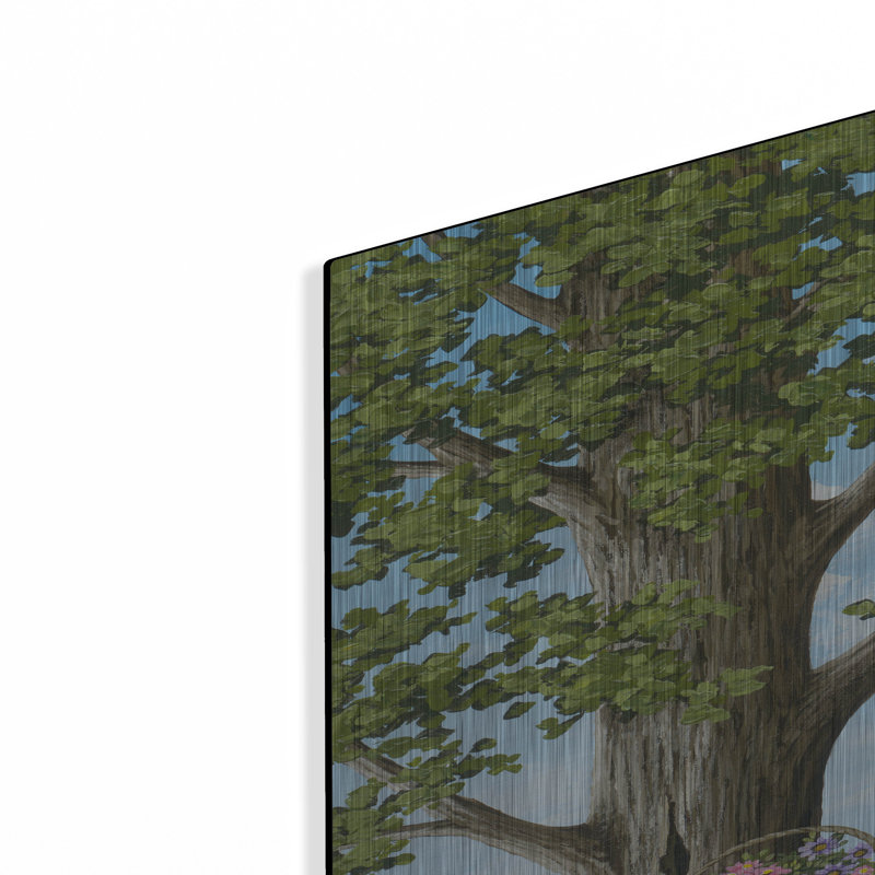  «Picnic Under The Tree» par Tanya Nyp, art mural en métal, 24 po x 36 po, H 36 po x l 24 po