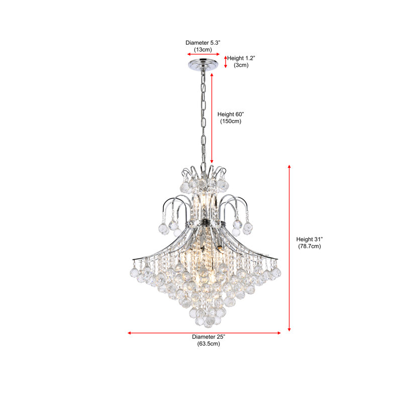 Stoller 15 - Light Dimmable Tiered Chandelier, Chrome, Royal Cut
