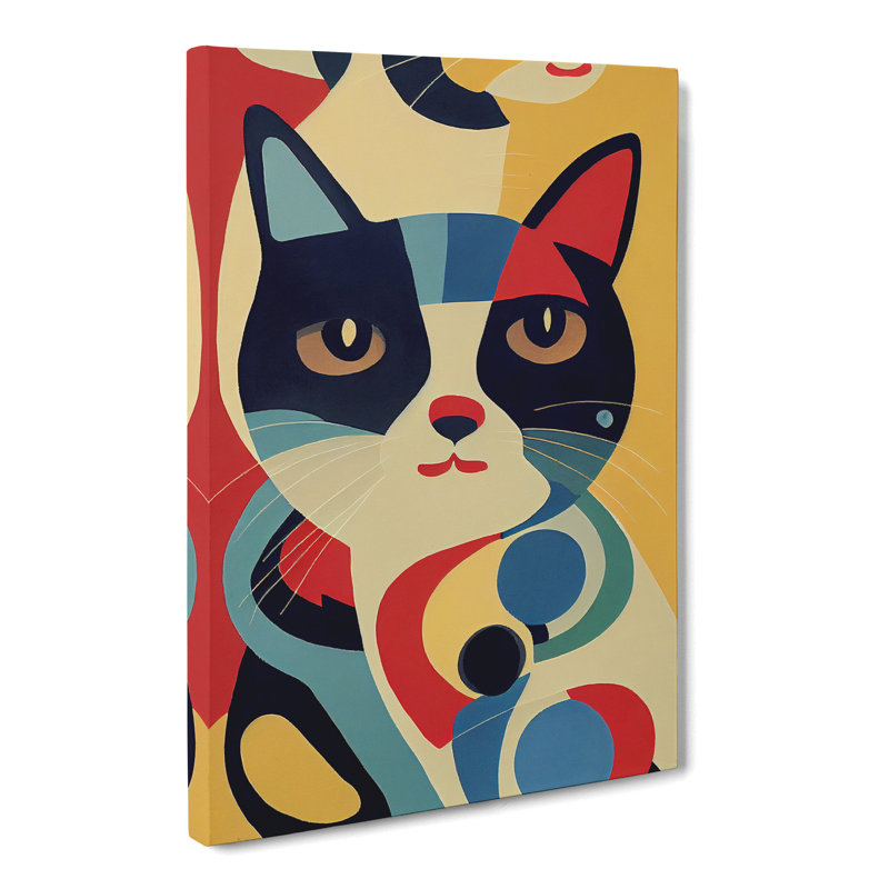 Cat Mid Century Vol.4 - Wrapped Canvas, 76cm H x 50cm W x 3cm D