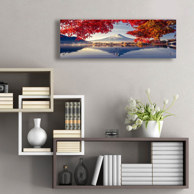 «Mountain Fuji Japon» par Epic Portfolio, art mural en verre acrylique, H 12 po x l 36 po x P 0,2 po