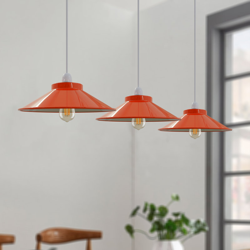8.5cm H Metal Empire Lamp Shade ( Screw On ) in Orange