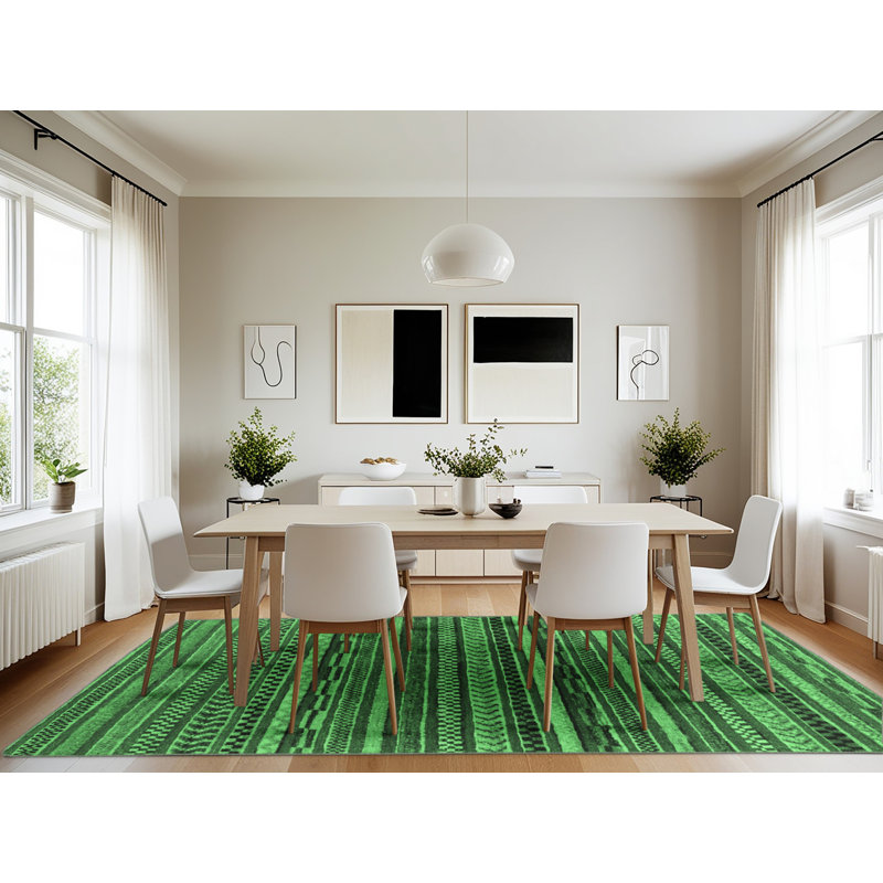 Washable Geometric Indoor Rug, Rectangle 7' x 10'