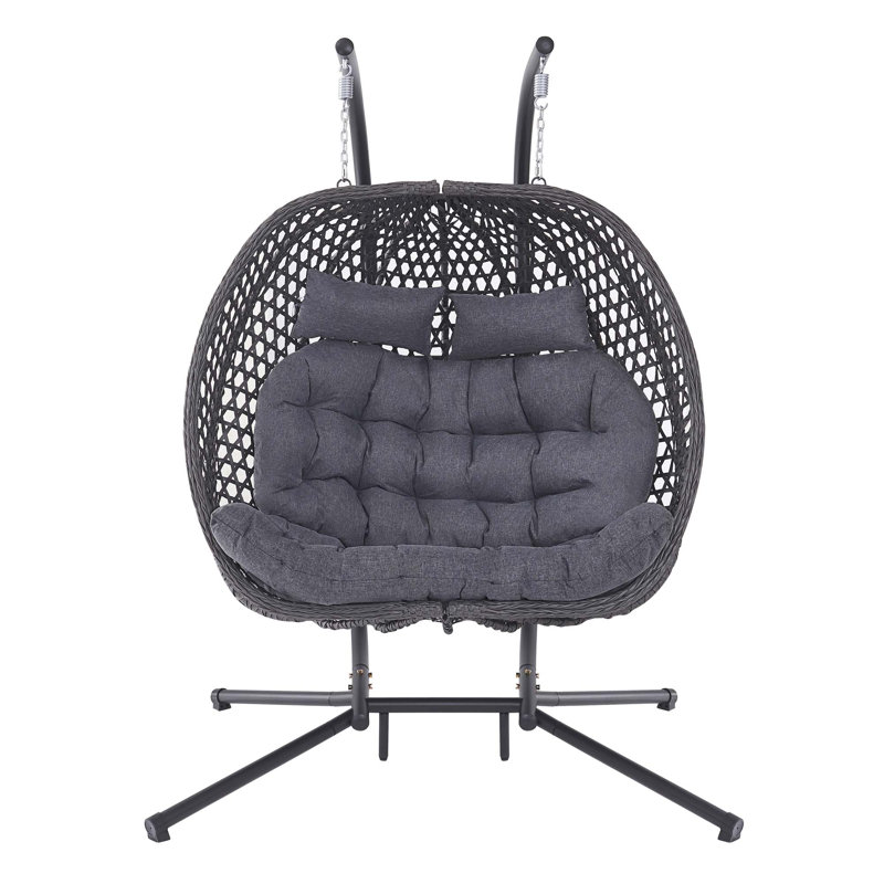2 Person Porch Swing with Canopy, Grey