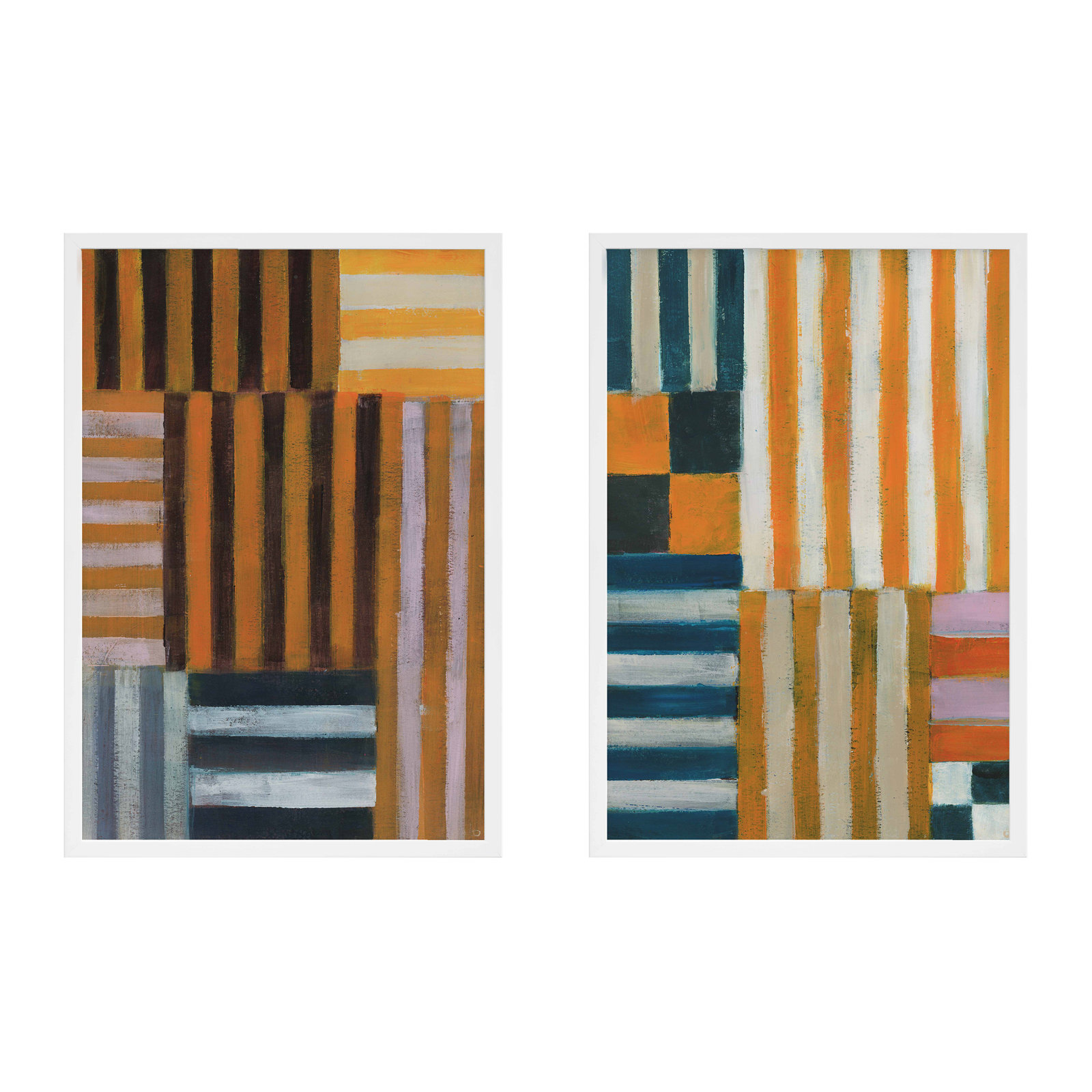 Back-and-Forth 2-Piece Print Set, 20" H x 16" W, White, Framed Print Canvas without Mat