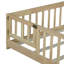 Lit de plancher avec clôture et porte, lit de plancher en bois d'hévéa avec garde-corps de sécurité