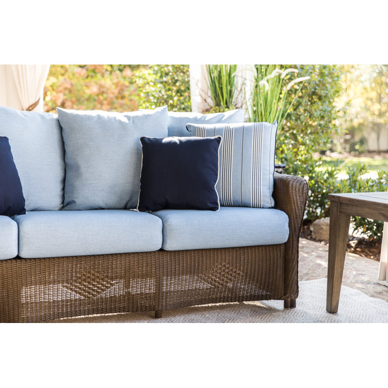 Reflections Outdoor 3 - Seat Patio Sofa, Matte White, Serena Floral Meadow