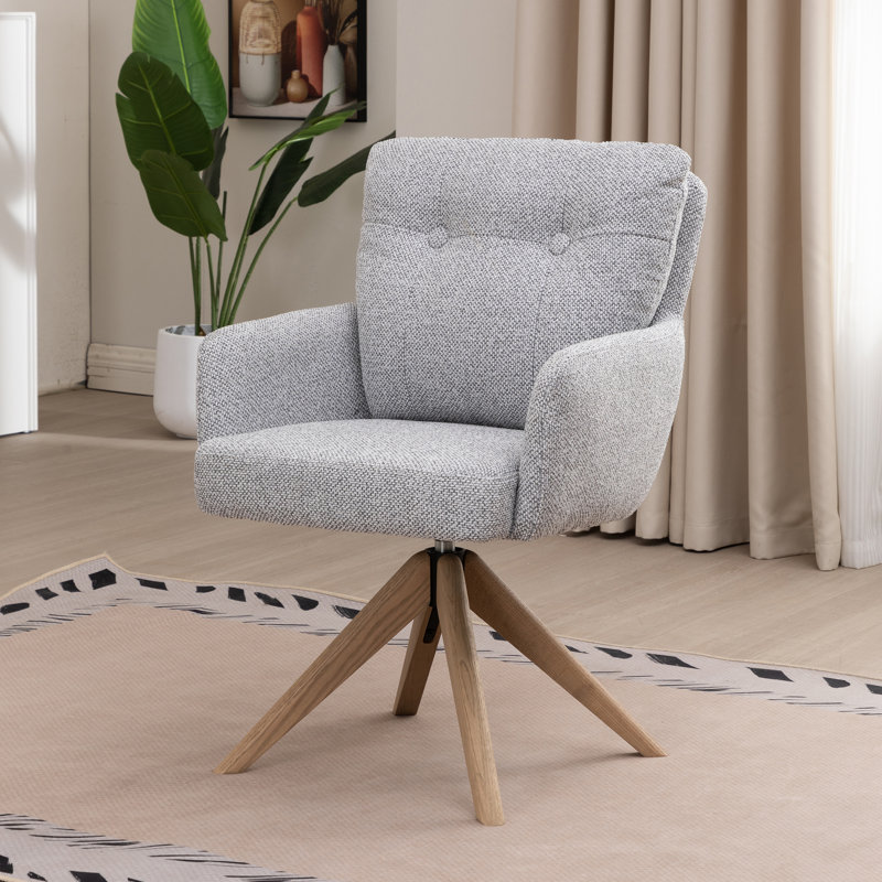 70cm H Polyester Blend Upholstered Upholstered Back Armchair, Grey