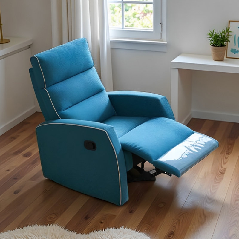 Modern Leisure Bedroom Single Manual Recliner, Blue