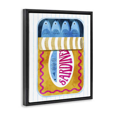 Sardine Tin over Stripes Floating Frame, design by Daphne Polselli