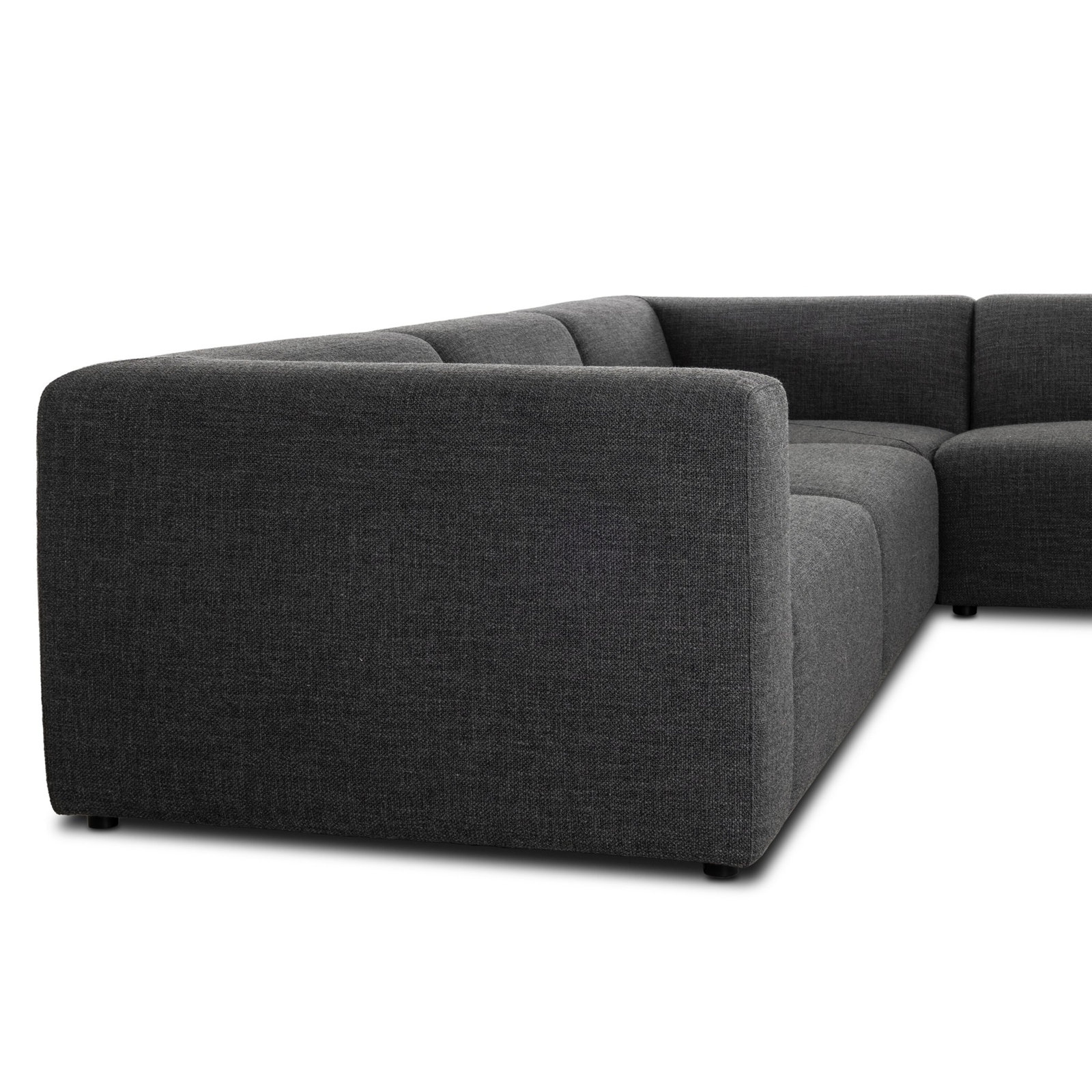 Sloan 6PC Sectional, Right Hand Facing, Saxon Charcoal Polyester Blend